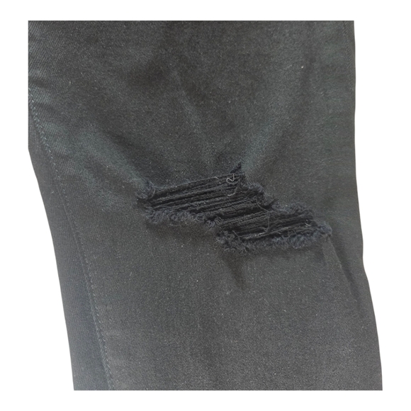 7 For All Mankind Black Ankle Cropped Distressed Jeans Size 26 - Picture 3 of 12